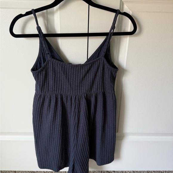 Roxy Dark Blue Button-Front Jumpsuit - Picture 2 of 4